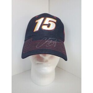 Nascar Clint Bowers #15 Autographed Black Hat Cap Flex Fit OSFM